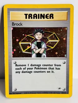 Pokemon Brock 15/132 Gym Heroes 2000 Holo Rare WOTC Pokemon Card - Image 1
