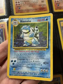 Blastoise 2/102 HOLO Set Base Rara Carta Pokemon Italiana Poor Played Damaged - Image 3