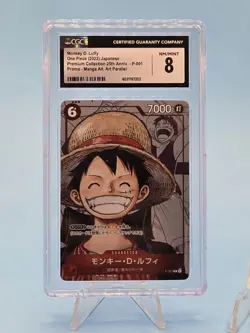 2022 One Piece PROMO MANGA Monkey D. Luffy ALT ART# P-001 25th Ann. CGC 8 - Image 1
