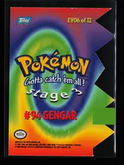 Gengar EV06 of 12 Topps Die Cut Blue Logo Pokemon Card - Image 2