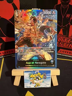 ONE PIECE CARD GAME HOLO CARTE FRANCAISE ACE NEWGATE ST22-001 L FR NM - Image 1