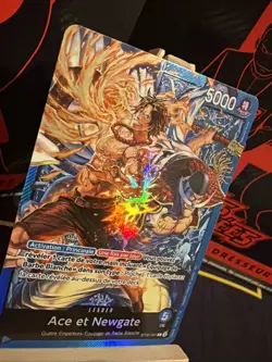 ONE PIECE CARD GAME HOLO CARTE FRANCAISE ACE NEWGATE ST22-001 L FR NM - Image 2