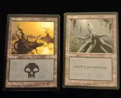 2x MTG Swamp (Yellow Sun) - Portal & Swamp Stump Schuler - Magic the Gathering - Image 1