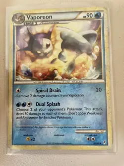 Pokemon TCG Vaporeon Call of Legends 52/95 Regular Uncommon HP - Image 1