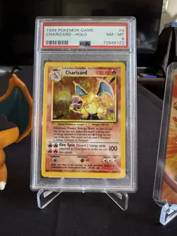 1999 Pokemon Base Set Charizard Holo PSA 8 Near Mint - Image 1
