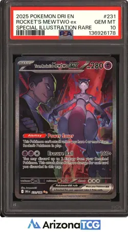 Pokemon 2025 Team Rocket's Mewtwo ex 231/182 SIR Destined Rivals GEM MINT PSA 10 - Image 1