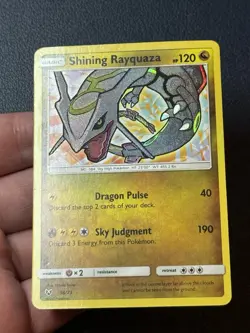 Pokemon Sun & Moon Shining Legends Shining Rayquaza 56/73 *Slight Water Damage* - Image 2