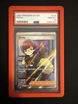 Pokemon Penny Scarlet & Violet Ultra Rare Full Art #239 PSA 10 Gem Mint - Image 3