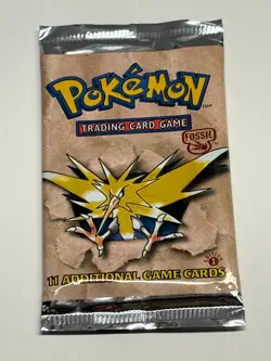 1999 Pokemon Fossil 1st Edition Zapdos Artwork Booster Pack 20.79 Grams - Image 2