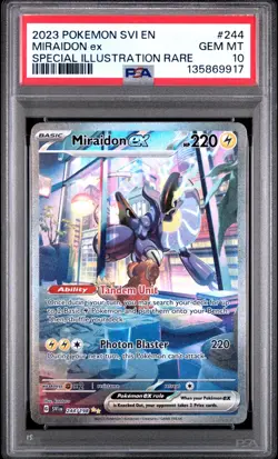 PSA 10 MIRAIDON EX SIR 2023 POKEMON SVI EN-SCARLET & VIOLET #244 - Image 1