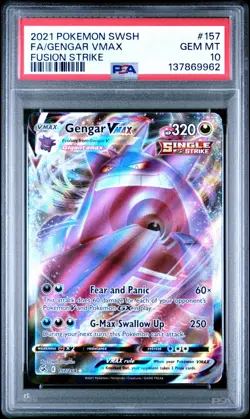 2021 Pokemon Fusion Strike Gengar VMAX Secret Rare Alt Art #157 PSA 10 - Image 1