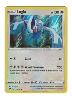 Lugia Holo Holo Rare NM SWSH04: Vivid Voltage 132/185 Pokemon TCG - Image 1