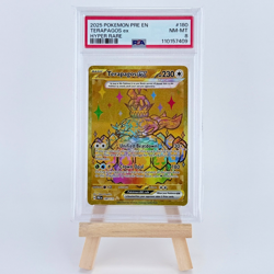 Pokemon TCG Terapagos ex Prismatic Evolutions Hyper Rare 180 PSA 8 - Image 1
