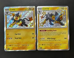 Pokemon TCG Paldean Fates - Luxio and Luxray Shiny Holo Rares - NM LOT - Image 1