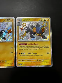 Pokemon TCG Paldean Fates - Luxio and Luxray Shiny Holo Rares - NM LOT - Image 3