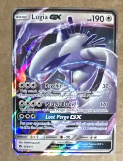 Pokemon Lugia GX 159/214 Sm-Lost Thunder Ultra Rare Holo Basic 190 HP English - Image 1