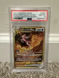 2023 POKEMON SWSH CROWN ZENITH #GG67 FULL ART/ORIGIN FORME PALKIA VSTAR PSA 10 - Image 1