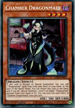 Yugioh Chamber Dragonmaid (Secret Rare) RA04-EN032 1st Edition Secret Rare NM - Image 1
