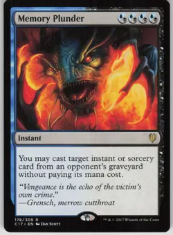 Magic the Gathering TCG Memory Plunder R Commander 2017 178 - Image 1