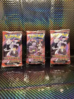Pokemon TCG Destined Rivals Booster Packs X3 Factory Sealed New English - Image 1