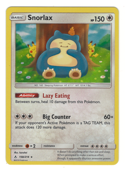 Snorlax - 158/214 - Holo Rare Pokemon Unbroken Bonds Very Light Play - Image 1