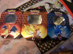 Pokemon TCG Charizard Raichu Gyarados GX Hidden Fates Empty Tins - Image 2