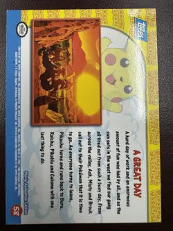 Pokemon TOPPS Pikachu’s Vacation Movie A Great Day Holo Foil Blue Logo LP - Image 2