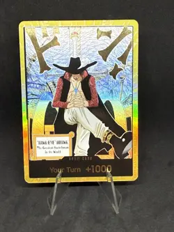 OP14 Gold DON!! Card Hawk Eye Mihawk The Azure Seas Seven One Piece CCG ENGLISH - Image 1