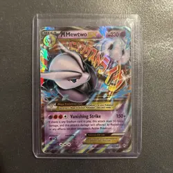Pokemon M Mega Mewtwo EX Ultra Rare Holo TCG Card 63/162 XY Breakthrough - Image 1