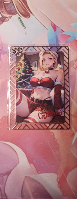 Android 18 Dragon Ball Z Metal Card Goddess Story Serialized 090/200 Christmas - Image 1