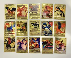 Lot Of 15 - Pokemon Charizard Gold Art Cards - Assorted - Image 1