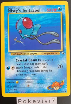 Carte Pokemon MISTY'S TENTACOOL 57/132 GYM HEREOS Wizards English OCCASION - Image 1