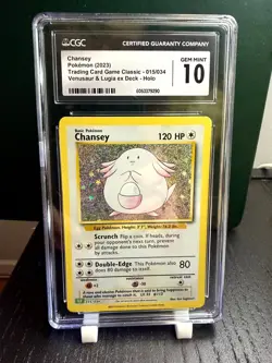 Pokemon Chansey CGC Gem Mint 10 CLV 015/034 Classic Holo TCG Classic English - Image 1