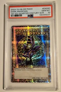 2024 YU-GI-OH! QUARTER CENTURY BONANZA Dark Magician RA03-EN080 QCR PSA 10 QCSR - Image 1
