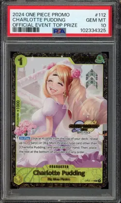 [PSA 10] Charlotte Pudding OP03-112 - Top 64 Prize Promo Regionals ONE PIECE - Image 1