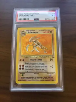 Vintage Pokemon Fossil Kabutops Holo PSA 5 - Image 1