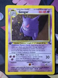 1999 Pokemon TCG Fossil 1st Edition Gengar Holo Rare - Image 1