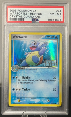 2006 POKEMON EX CRYSTAL GUARDIANS 42/100 WARTORTLE REVERSE FOIL PSA 8 * POP 53 * - Image 1