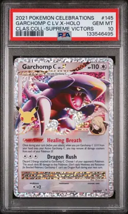 Garchomp C LV.X Holo 145 Celebrations Classic Collection Pokemon PSA 10 - Image 1