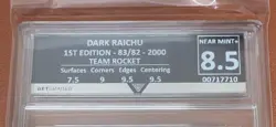 POKEMON TCG DARK RAICHU 1ST EDITION 83/82 TEAM ROCKET RARE HOLO GG GRADE 8.5 NM - Image 2
