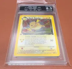 POKEMON TCG DARK RAICHU 1ST EDITION 83/82 TEAM ROCKET RARE HOLO GG GRADE 8.5 NM - Image 3