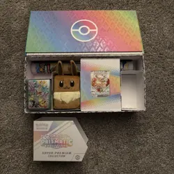Pokemon Prismatic Evolutions SPC with Promo - No Packs! (PROMO CARD CORNER DENT) - Image 1