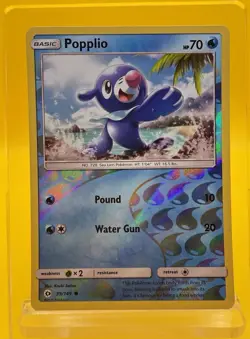 Popplio 39/149 SM Base Set Reverse Holo Pokemon Card 2016 NM - Image 1