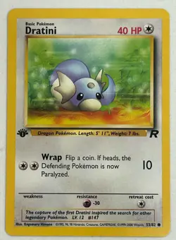 DRATINI TEAM ROCKET 1ST EDITION POKEMON CARD 53/82 LP COMMON WOTC VINTAGE - Image 1