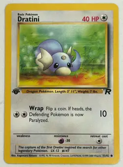 DRATINI TEAM ROCKET 1ST EDITION POKEMON CARD 53/82 LP COMMON WOTC VINTAGE - Image 2