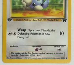DRATINI TEAM ROCKET 1ST EDITION POKEMON CARD 53/82 LP COMMON WOTC VINTAGE - Image 4