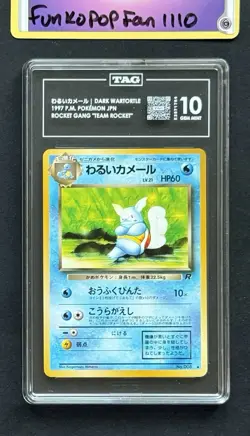 TAG 10 GEM MINT Dark Wartortle Rocket Gang Regular Japanese Pokemon TCG - Image 1