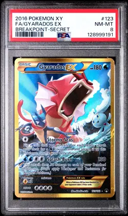 PSA 8 Gyarados EX Secret 123/122 Breakpoint 2016 Pokemon - Image 1