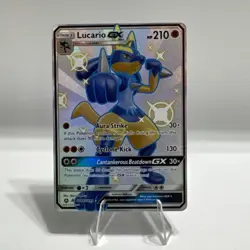 Lucario GX Full Art Holo Card SV64/SV94 Shiny Hidden Fates Pokemon NM Near Mint - Image 1