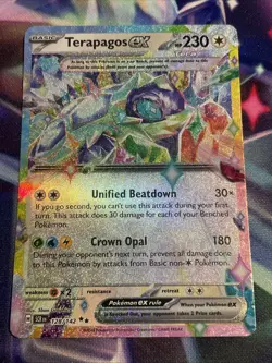 Pokemon TCG Terapagos ex 128/142 Double Rare Stellar Crown NM/M - Image 1
